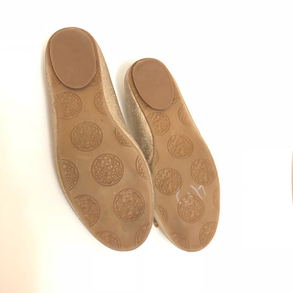 Vince Camuto Penelope Gold Bow Ballet Flats Sz 11 - Picture 5 of 7